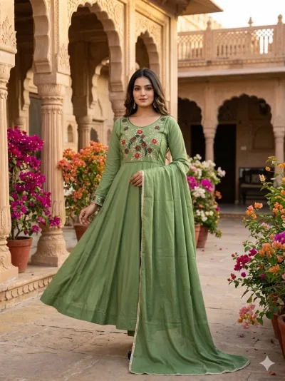 Luxury Floor Length Anarkali Style Gown For Festive Occasions
